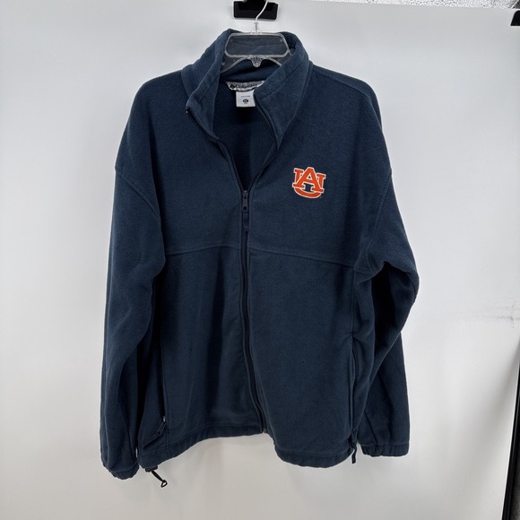 Columbia Jackets & Blazers - Columbia Auburn‎ Tigers Jacket Adult XXL Blue Full Zip Fleece Pockets Flaws